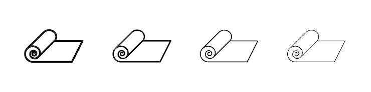 Vector icon van een yoga mat vlak illustratie teken