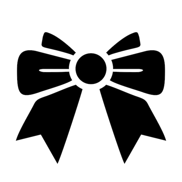 Icon van een zwarte geschenkboog geïsoleerd op een witte achtergrond Vectorillustratie