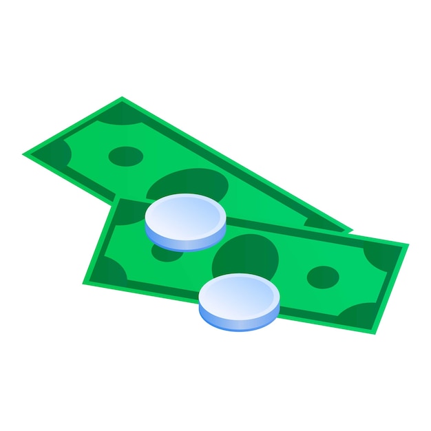 Icon van geld isometrisch van geld cash vector icon voor webontwerp geïsoleerd op witte achtergrond