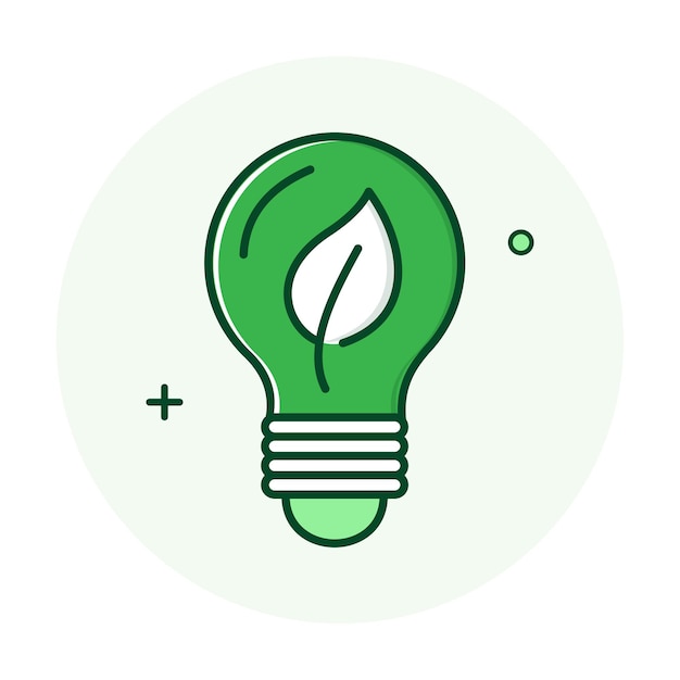 Icon van groen denken Innovatief concept dat milieuvriendelijke en duurzame praktijken illustreert