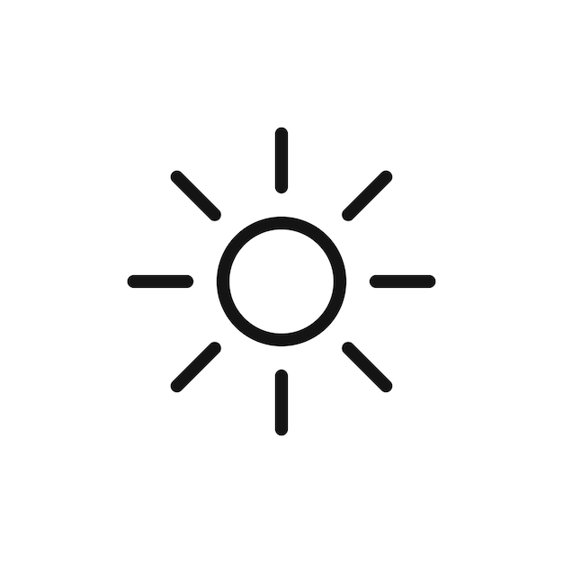 Icon van helderheid geïsoleerd op witte achtergrond