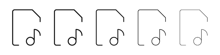 Vector icon van het audiobestand vector logo teken