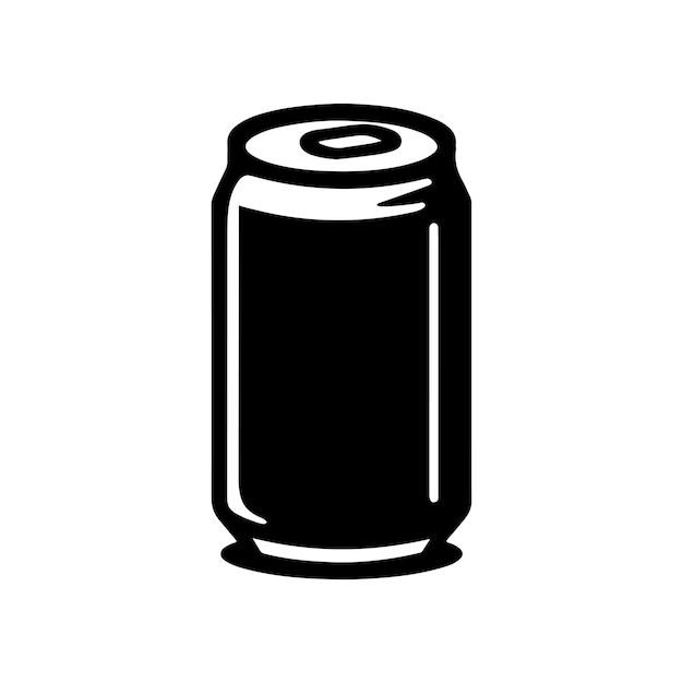 Icon van het bierblikje Soda Icon van de drankje De silhouetvector van het drankjeblikje is geïsoleerd op een witte achtergrond