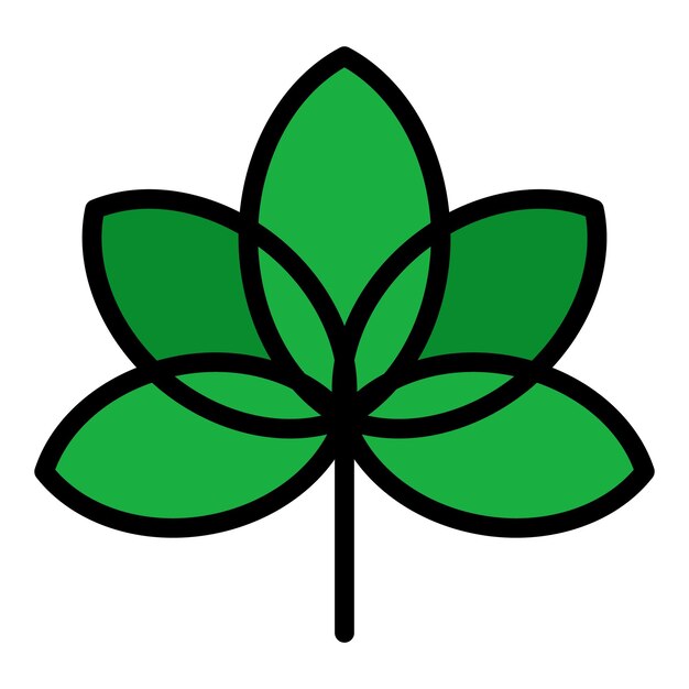 Vector icon van het blad van een kastanjeplant outline icon van het blaad van een kastanyeplant vector kleur vlak geïsoleerd