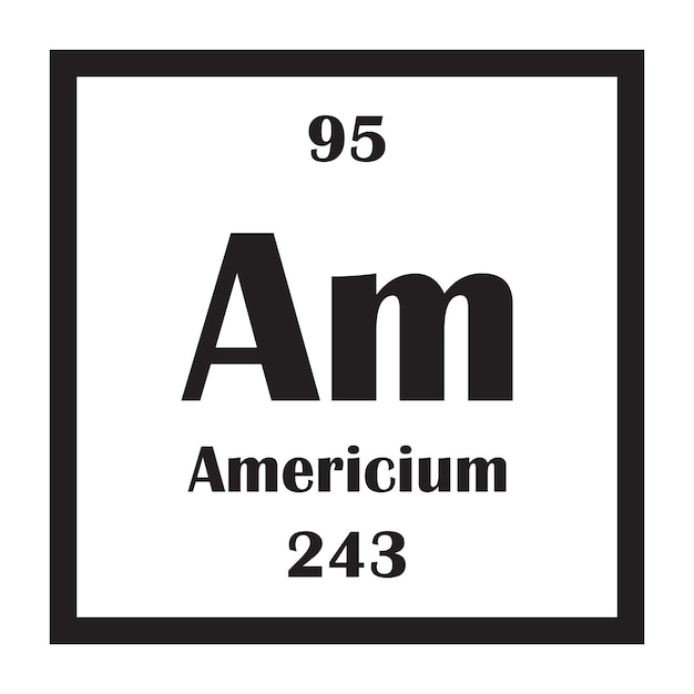 Vector icon van het chemische element americium