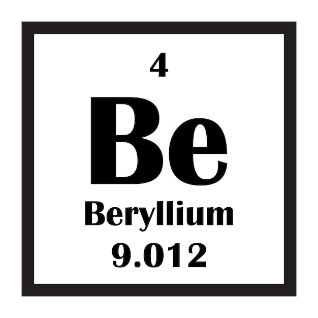 Icon van het chemische element beryllium