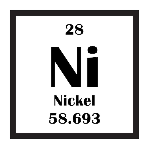 Vector icon van het chemische element nikkel