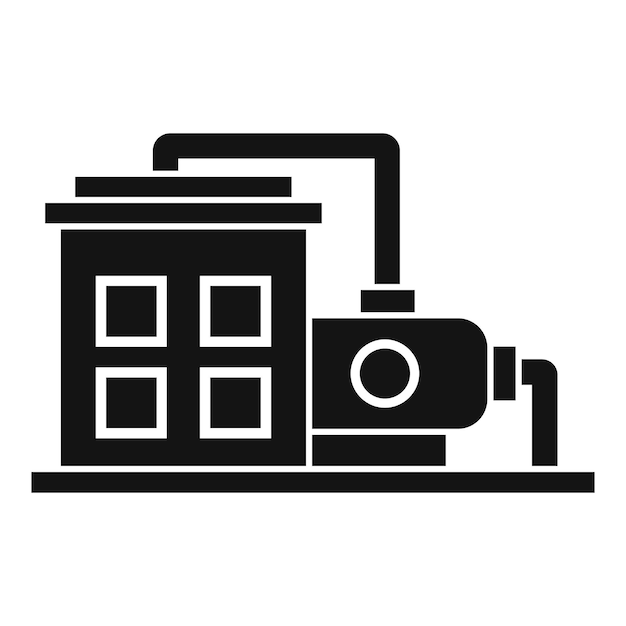 Icon van het fabrieksgebouw Eenvoudige illustratie van het vectoricon van het fabriekgebouw voor het web