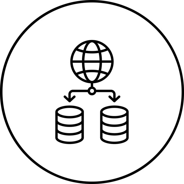 Icon van het gegevensnetwerk