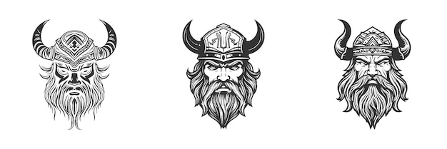 Icon van het hoofd van de Viking Vector illustratie