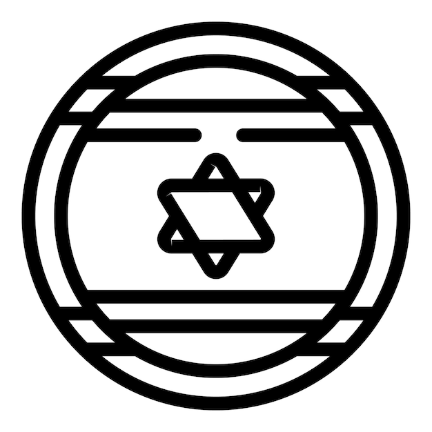 Icon van het israëlische embleem cirkel omtrek vector stadstoren