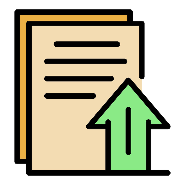 Icon van het opstartdocument Outline van het opstartsdocument Vector icoontje kleur vlak geïsoleerd