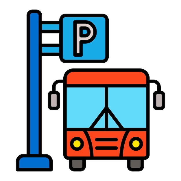 Vector icon van het parkeerterrein