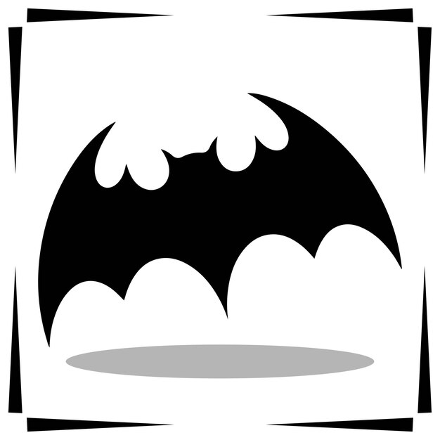 Vector icon van het silhouet van een vleermuis