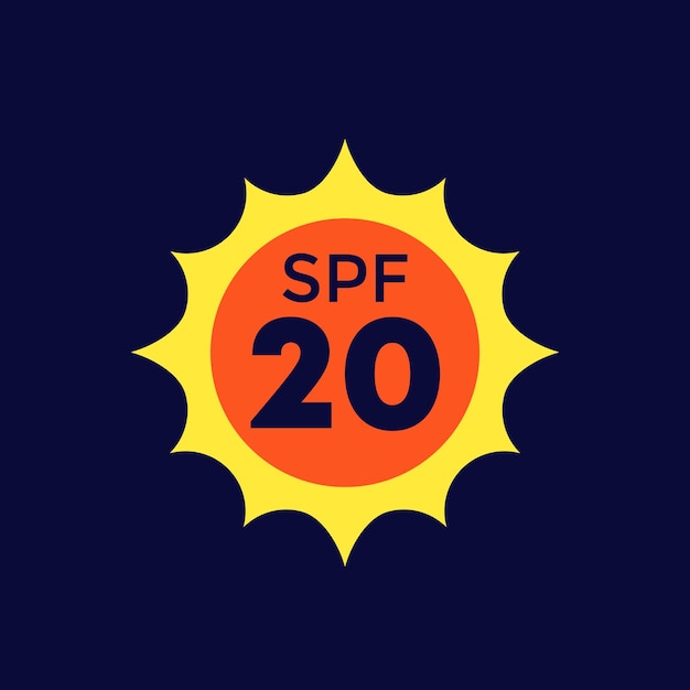 Icon van het UV-beschermingsvector spf 20