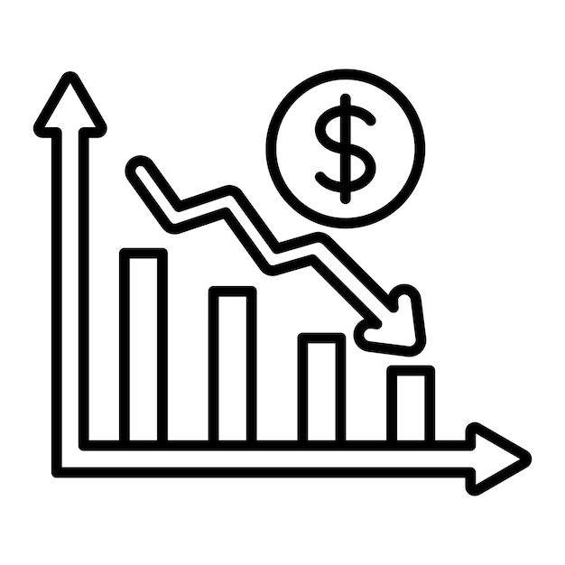 Icon van het verliesdiagram