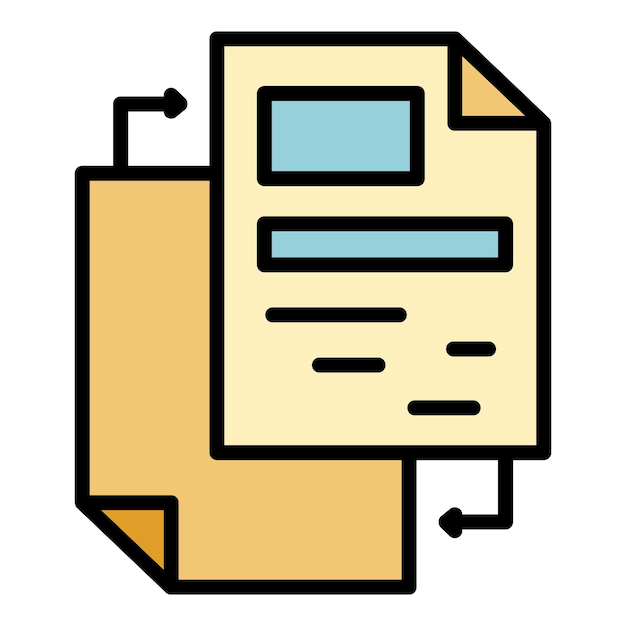 Icon van het verslag van de wijziging Schets van het rapport van de verandering Vector icoontje kleur vlak geïsoleerd