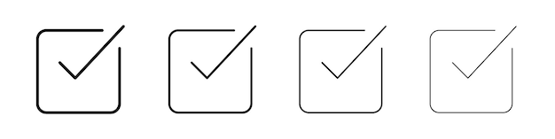 Icon van het vinkje lineair logo geïsoleerd