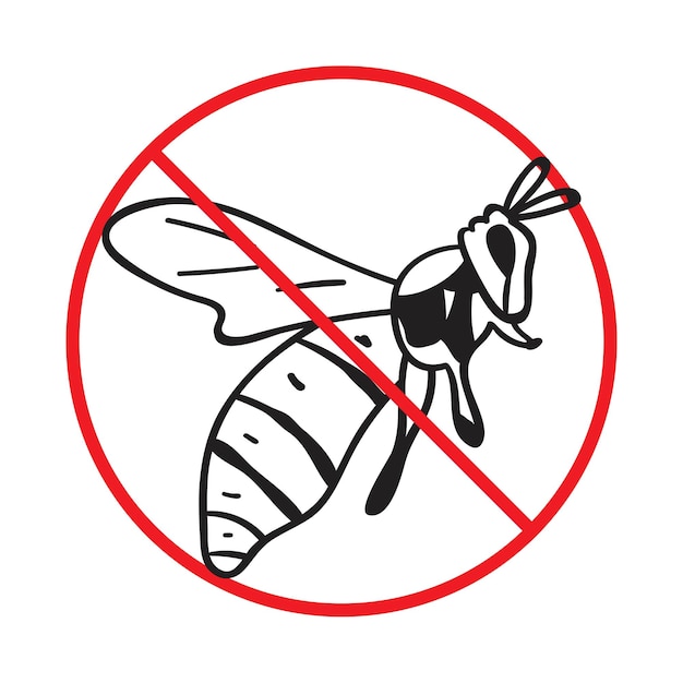 Icon van het Waspverbod Outline illustratie