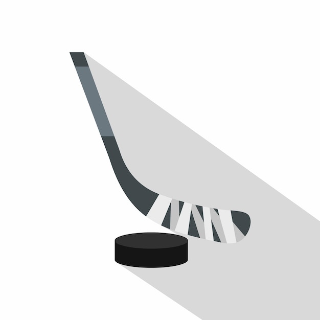 Icon van hockey stick en puck Vlakke illustratie van iconen van hockeystick en puck voor webontwerp