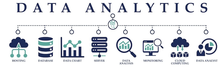 Vector icon van hosting database data chart server data analyse monitoring cloud computing en data analist