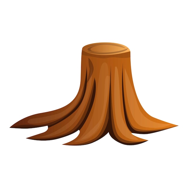 Icon van houten boomstomp Cartoon van houtenboomstomp vector icoon voor webontwerp geïsoleerd op witte achtergrond