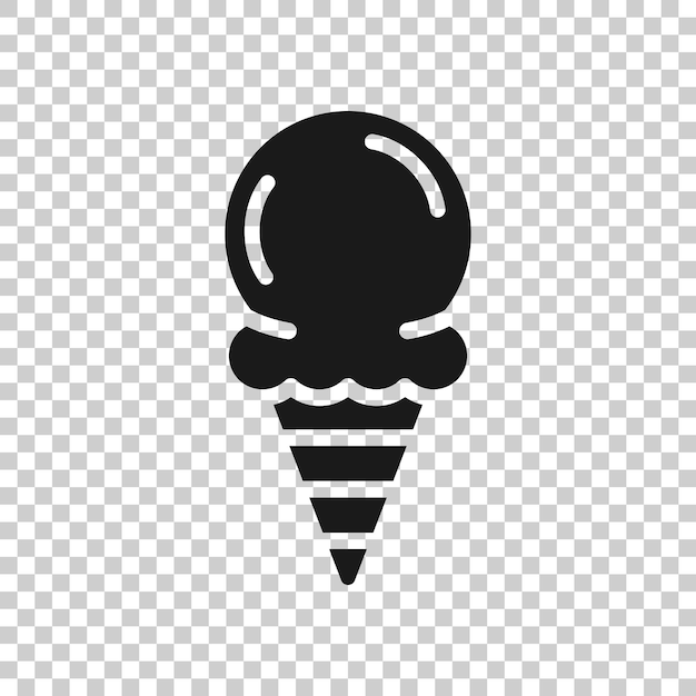 Icon van ijs in platte stijl Sundae vector illustratie op witte geïsoleerde achtergrond Sorbet dessert business concept