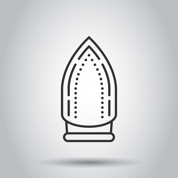 Icon van ijzer in platte stijl Vectorillustratie van wasapparatuur op witte geïsoleerde achtergrond IJzeren bedrijfsconcept