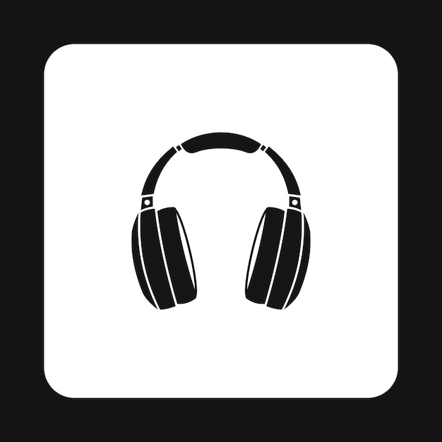 Icon van koptelefoon in eenvoudige stijl op een witte achtergrond vector illustratie
