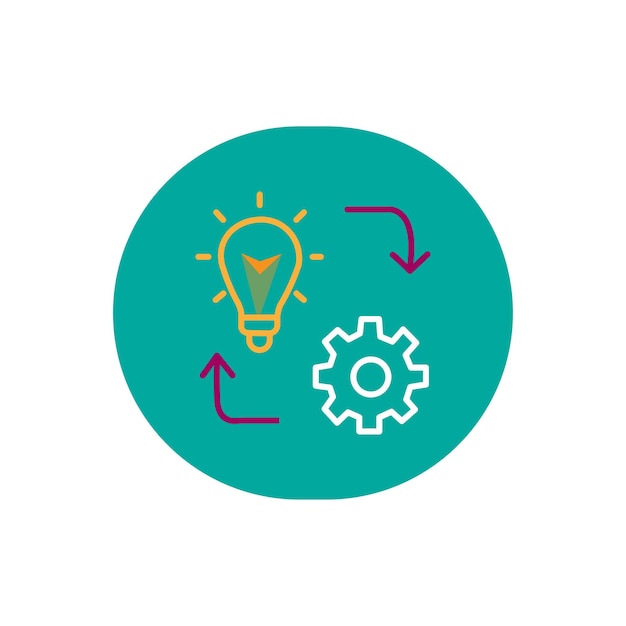 Icon van lineaire implementatie in vectorlogotype