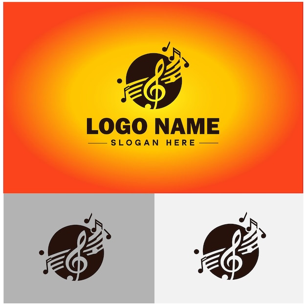 Icon van muziekwinkel Muziekinstrumentenwinkel Platenwinkel platte logo teken symbool bewerkbare vector
