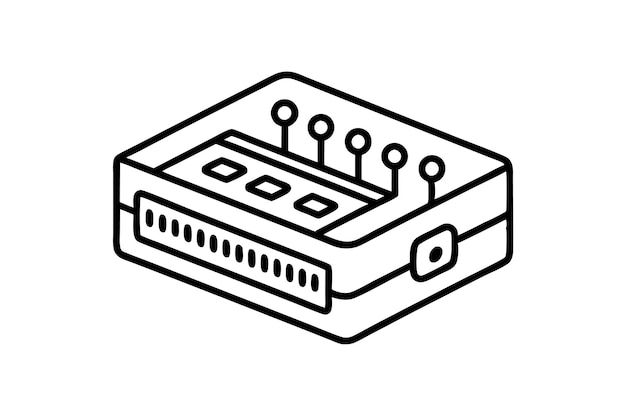 Icon van netwerkschakelaar geïsoleerd op witte achtergrond