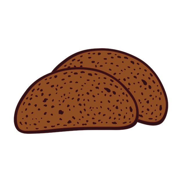 Icon van roggebrood Cartoon Vector illustratie geïsoleerd op witte achtergrond