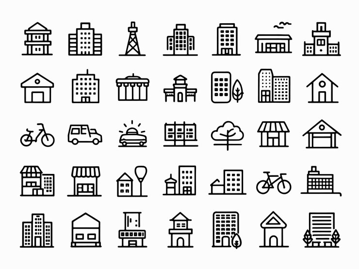 Vector icon van stedelijke planning herdefinieert stadslandschappen