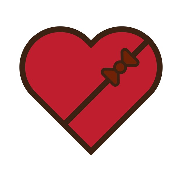 Icon van valentijnsdag met chocolade