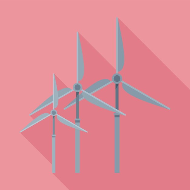 Icon van windkrachtcentrale Vlakke illustratie van het vector-icoon van de windkraftcentrale voor webontwerp