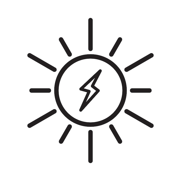 Icon van zonne-energie Zwarte lijn kunst vector logo
