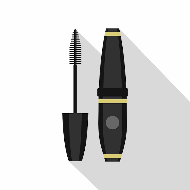 Icon van zwarte mascara Vlakke illustratie van het vector-icoon van zwart mascara voor het web