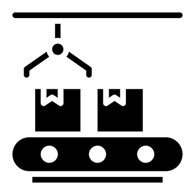 Icon vector afbeelding van assemblagelijn Kan worden gebruikt voor massaproductie