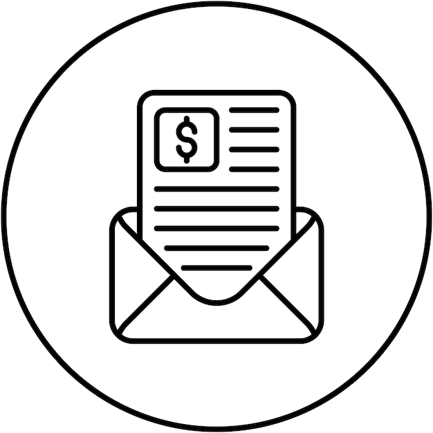 Icon vector afbeelding van de salarisbrief kan worden gebruikt voor Human Resources