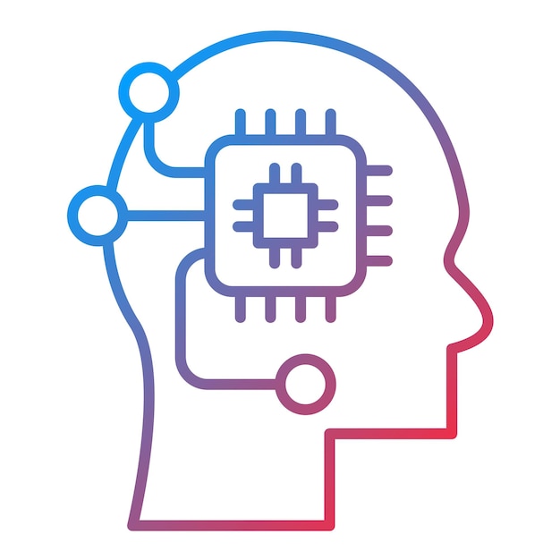 Icon vector afbeelding van kunstmatige intelligentie Kan worden gebruikt voor Economie