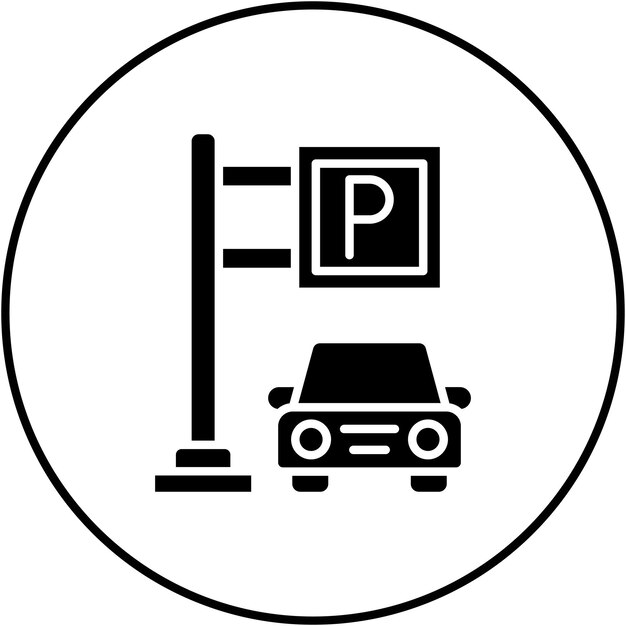 Icon vector afbeelding van parkeerterrein Kan worden gebruikt voor Smart City