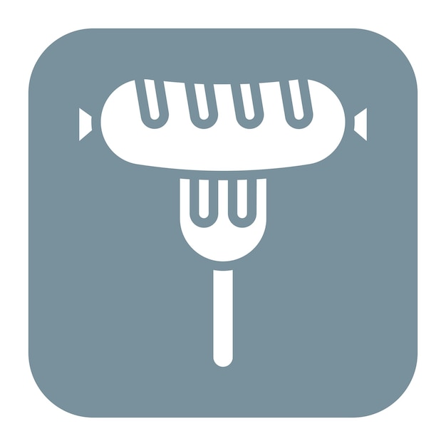 Icon vector afbeelding van worst op vork Kan worden gebruikt voor Oktoberfest