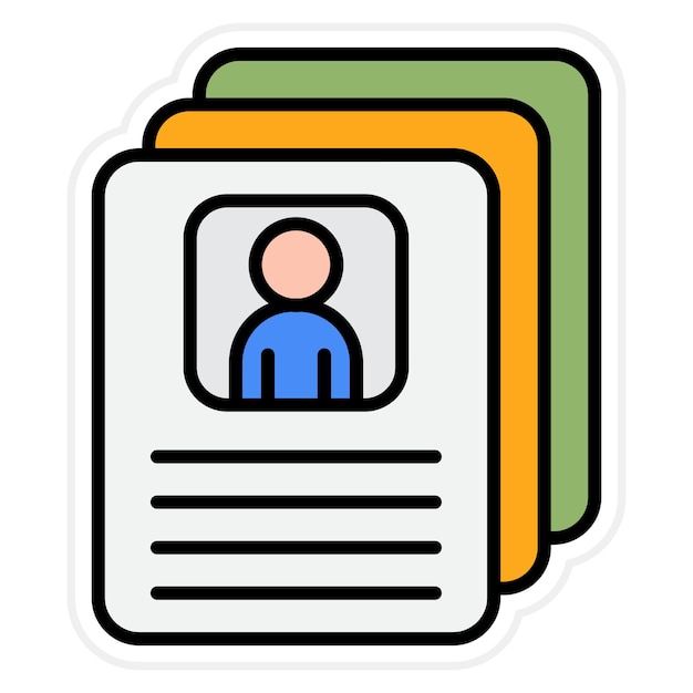 Icon vector afbeelding voor het lezen van CV's Kan worden gebruikt voor wervingsbureau