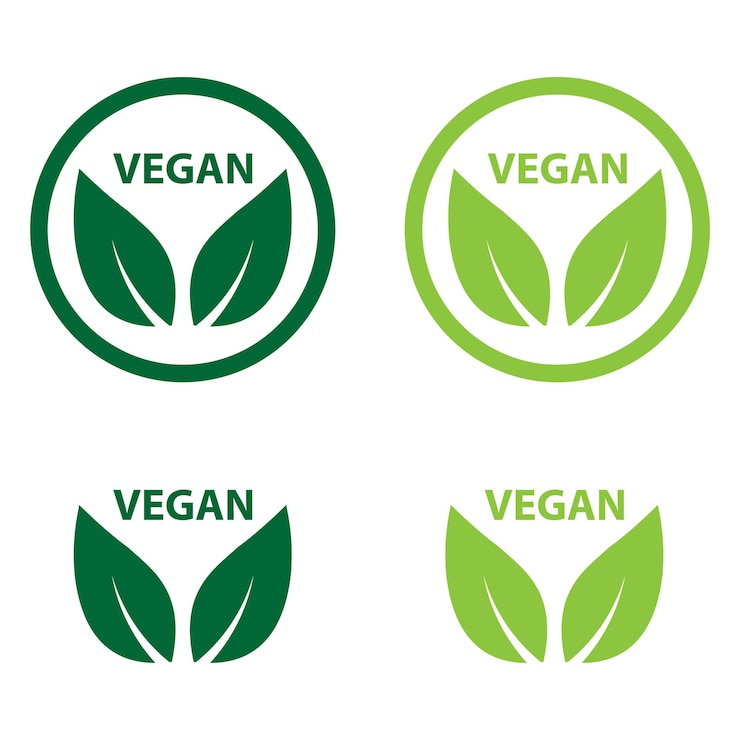 Vector icon vegan bio ecologie organiclogos label tag groen blad