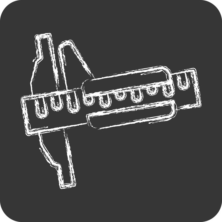 Vector icon vernier caliper related to measuring symbol chalk style simple illustration