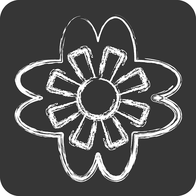 Icon Violet gerelateerd aan Bloemen symbool krijt Stijl eenvoudig ontwerp bewerkbaar eenvoudige illustratie
