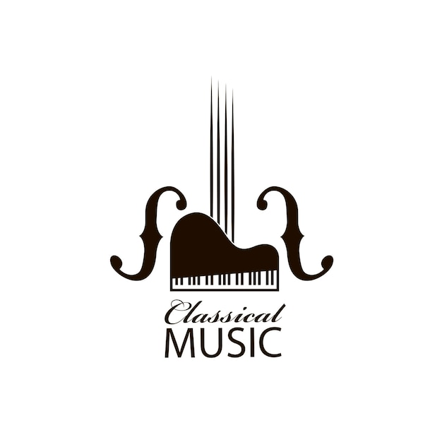 Vector icon of violin and piano