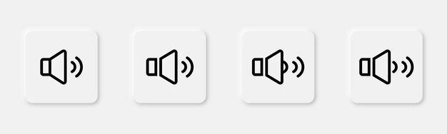 Icon volume set Icon geluid in lijn Icon omtrek luidspreker in zwart Icon volume Icon klank in lijn
