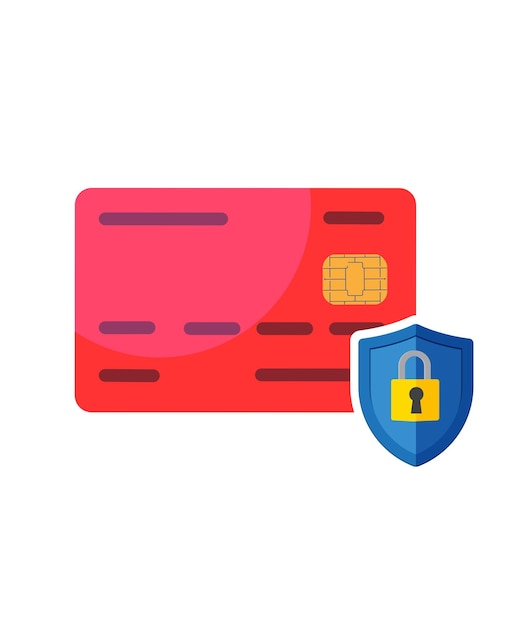 Icon voor beveiligde creditcardtransacties op transparante achtergrond illustratie van aandelen